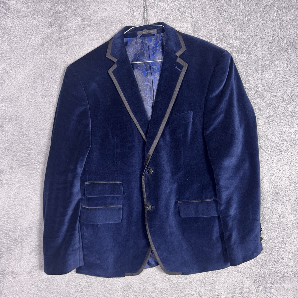 Tallia Sport Coat Men 40S Dinner Blazer Tux Lapel 2 Button Black Label Velvet